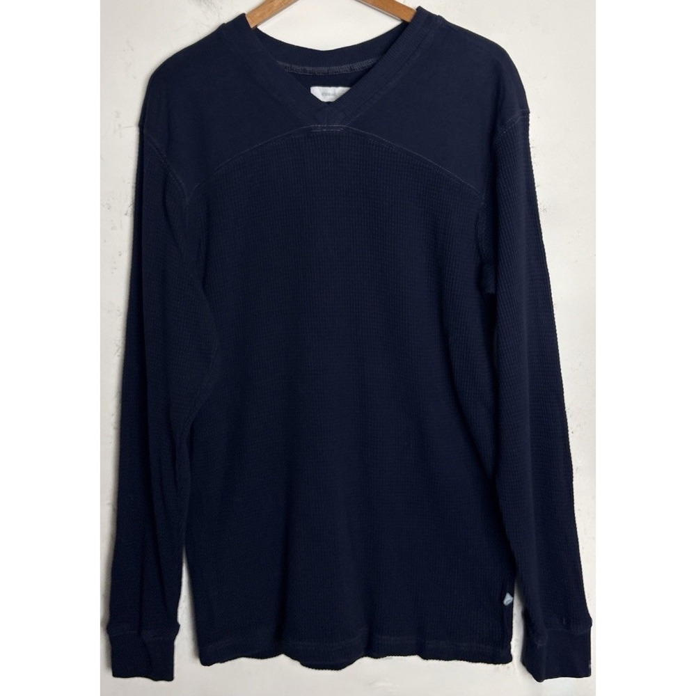 UO Standard Cloth Waffle Weave Thermal Shirt Mens Medium Navy Blue Outdoor